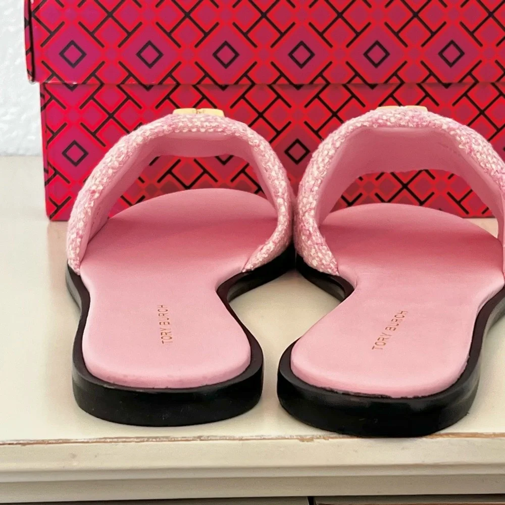 Tory Burch Everly Tweed Slide Sandals - Picture 5 of 7